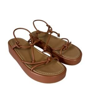 Flattered Heather Knot Platform Sandal in Brown - Size 39